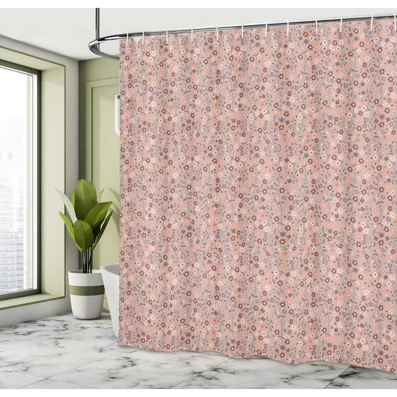 Ensemble de rideau de douche + crochets, H 70 po x l 69 po
