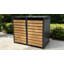 Cleobury - Remise double - Grand - Gris foncé avec portes aspect bois (68 po x 39 po x 49 po)-1454952912-1454952913