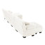Chenille 4 U en forme de U - avec 2 repose-pieds confortables en blanc pour une personnalisation de l'espace polyvalent élégant du canapé