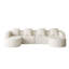 Curved Modular Sofa With Lychee-Textured Polyester And Extra-Wide Chaise Lounge-120347287