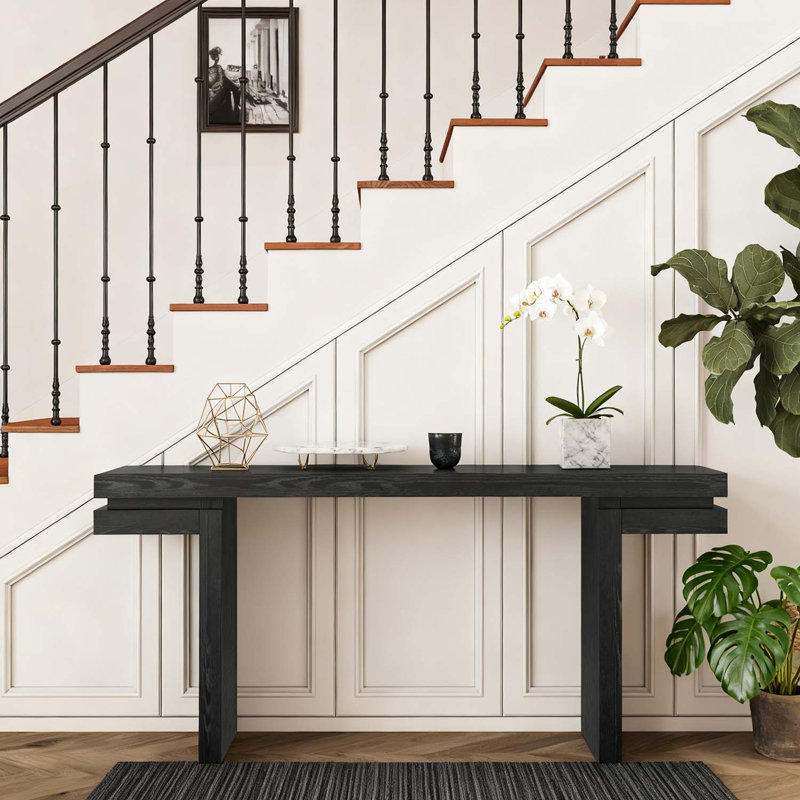Wood Console Table, Black