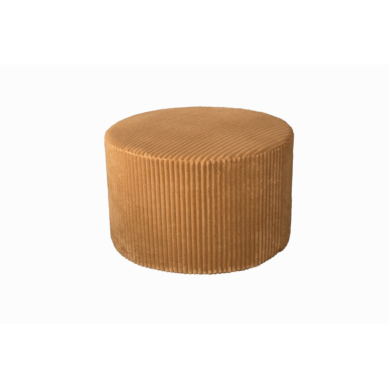 Corduroy Upholstery Full Compressed Ottoman, Ginger