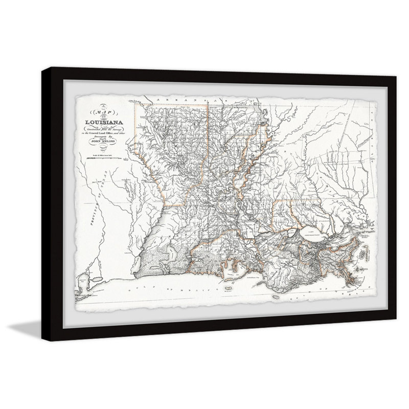 Louisiana State Outline - cadre photo, H 20 po x l 30 po x P 1,5 po