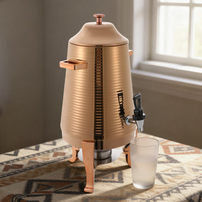 13L Stainless Steel Beverage Dispenser With Faucet, Large Capacity Drink Warmer With Fuel Holder