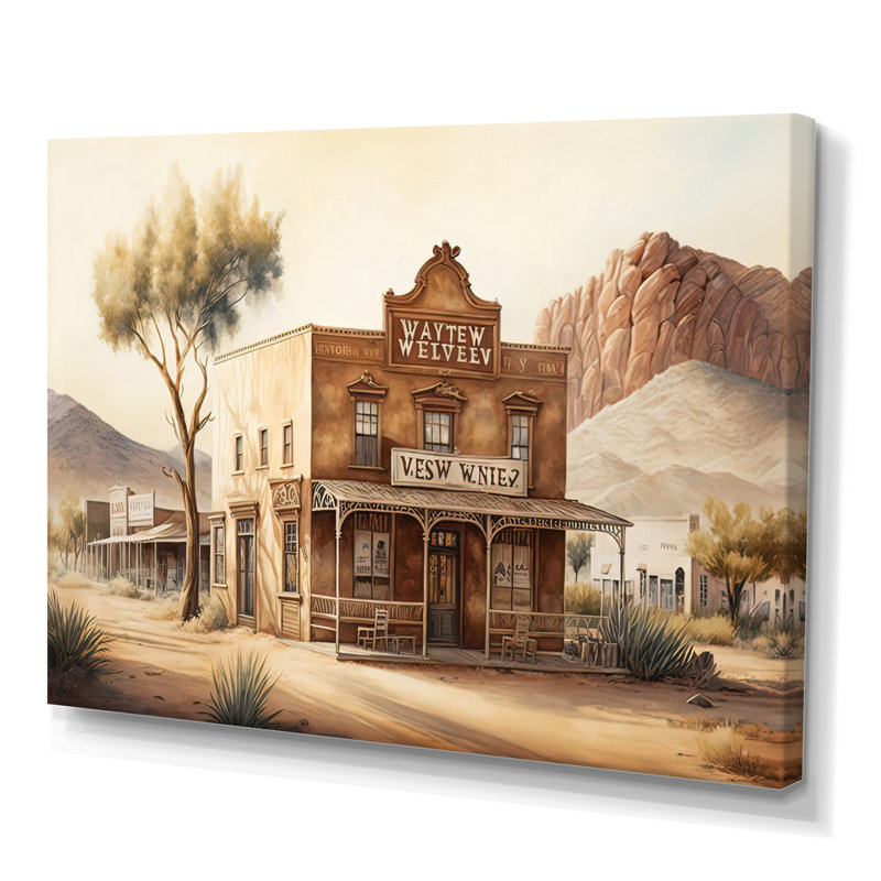 Arizona Wild West Town IV - Impression sur toile, H 30 po x l 40 po x P 1,5 po, Toile tendue