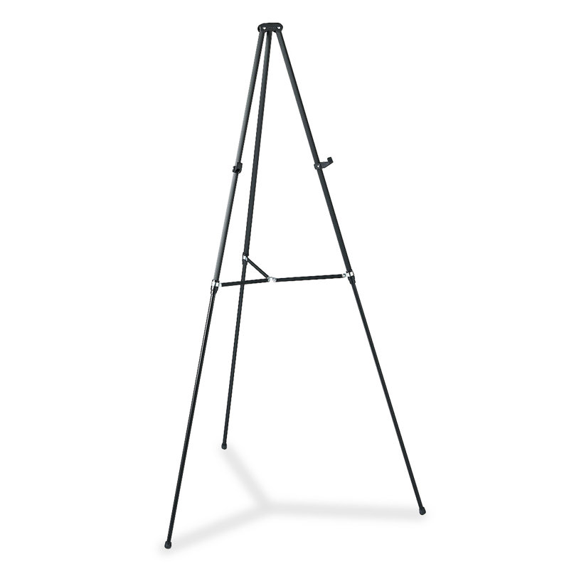 Black Adjustable Aluminum and Steel Telescoping Easel Stand