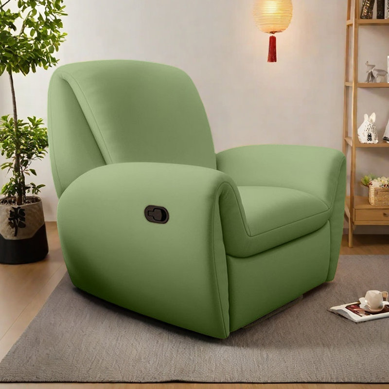 Fauteuil inclinable décontracté à large assise avec base en métal, Vert