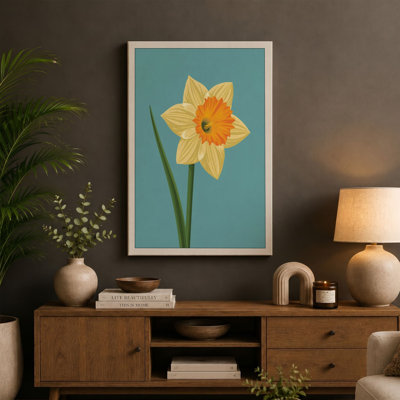 Daffodil in Bloom Botanical - Wrapped Canvas