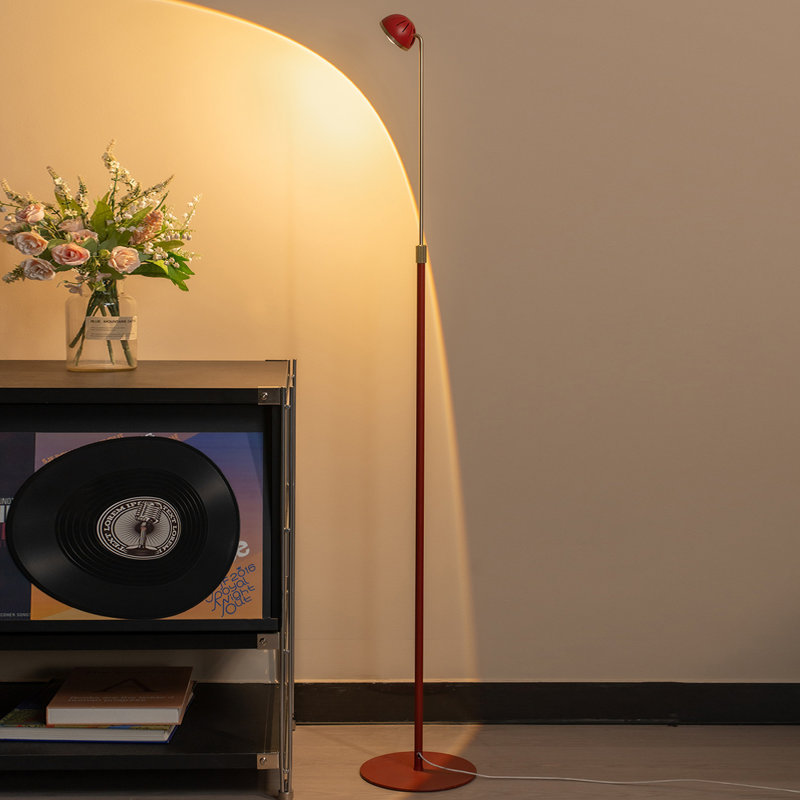Lampadaires rouges en forme d'abs + en aluminium, Rouge, Doré