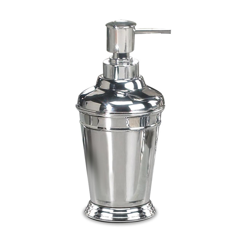 Distributeur de savon liquide chromé pour lavabo de salle de bain et lavabo de cuisine, lotion rechargeable et contenant désinfectant