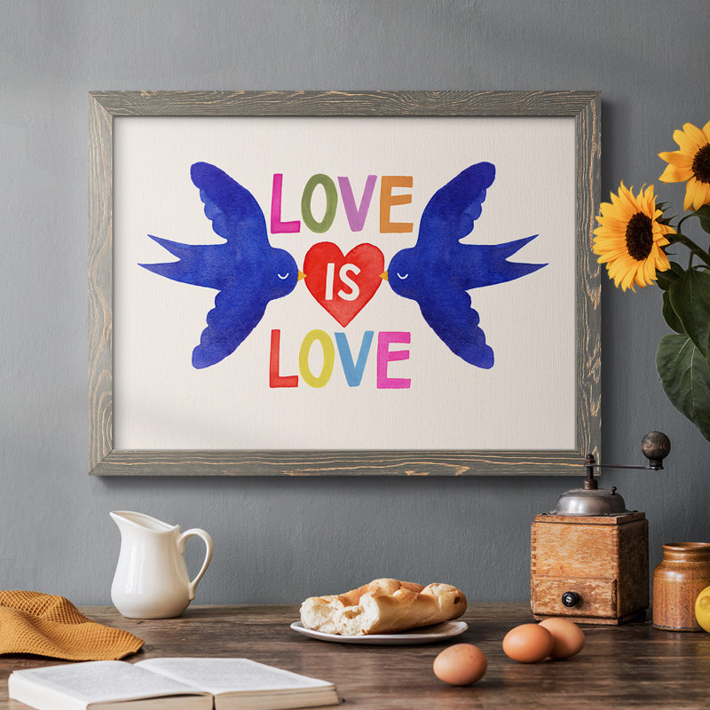 «Love Loudly Collection A», reproduction d'art sur toile, Gris, H 28 po x l 42 po