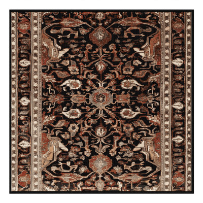 Machine Washable Persian Brown Area Rug