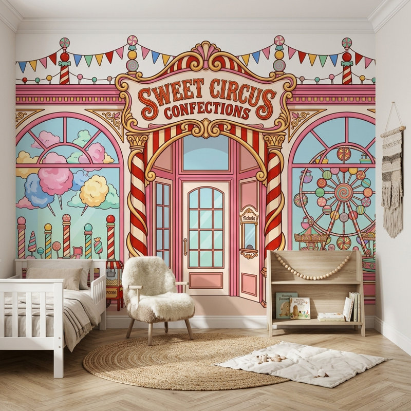 Papiers peints muraux de bonbons Carnival, 100 po x 96 po, Non tissé