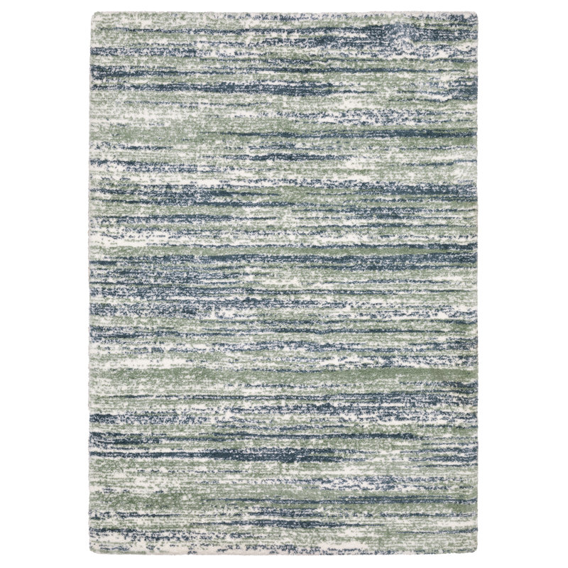 Tapis bleu / vert Delfine, Rectangle 6 pi 7 po x 9 pi 9 po