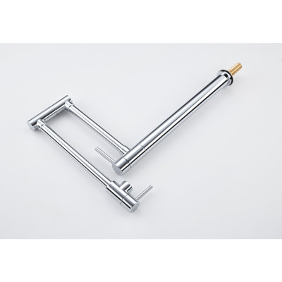 Pot Filler Faucet With Extension - , Brass Material, 360 Rotation And Folding Function, Double Handles For Optimal Water Management, Corrosion Oxidation Resistance Finish In Foldability,