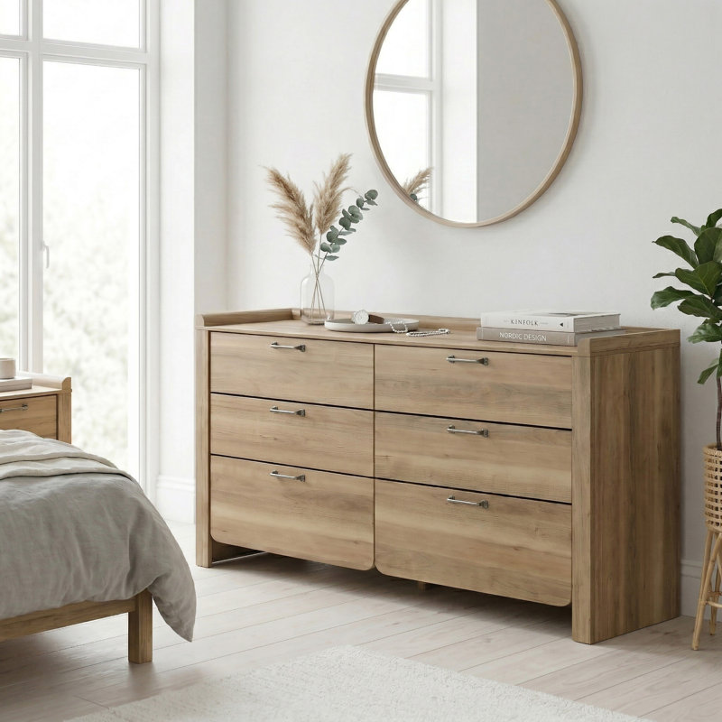 Commode 6 tiroirs avec rebord surélevé Krikor