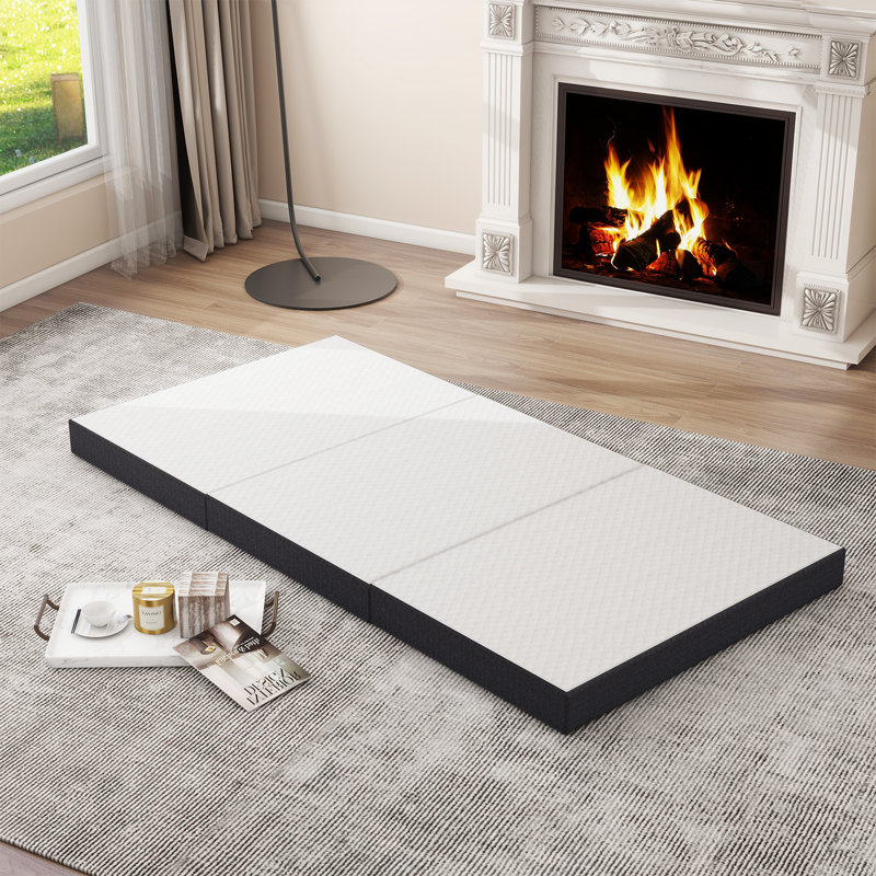 Foldable Mattress, Memory Foam Trifold Mattress Portable With Cover For Guest/Caravan/Camping, Queen, 3"