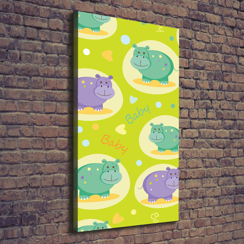 Hippos - Wrapped Canvas Print