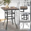 Table de bar d'extérieur carrée à hauteur carrée avec plateau en faux bois, brun