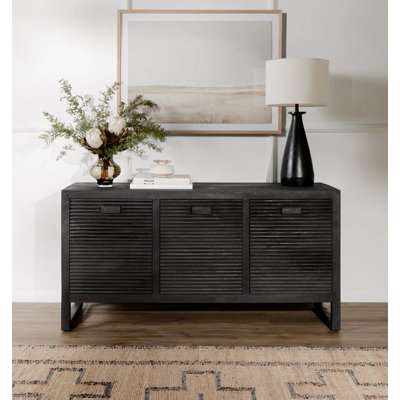 Buffet en bois massif avec meuble télé en bois de pin noir