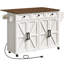Îlot de cuisine 43,7 po avec rallonge et prise de courant, chariot pour îlot de cuisine roulant avec rangement et tablettes réglables-772305501-772305498