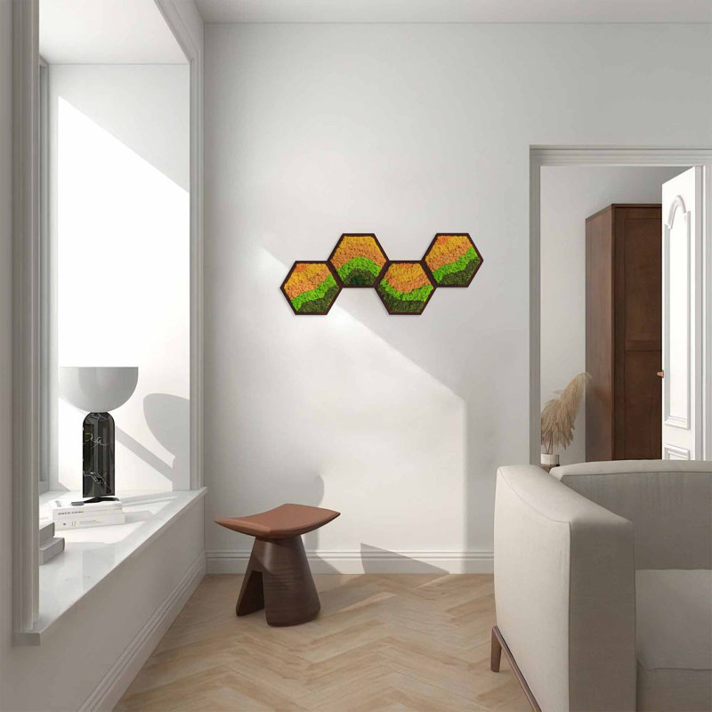 Ensemble d'art mural hexagonal modulaire en mousse (4 pièces)
