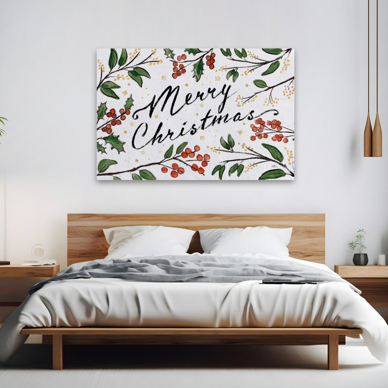 Inspiration de Noël, verdure - branches de baies, art doré de Noël, H 40 po x l 60 po