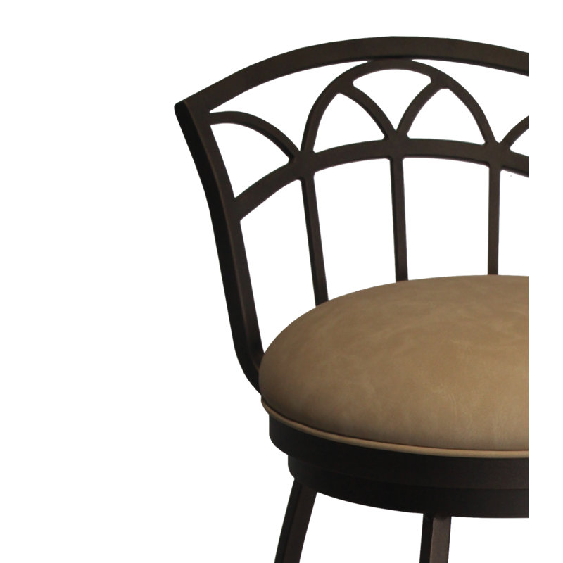 Swivel Upholstered Faux Leather Counter Stool, Bar Stool (30" Seat Height)