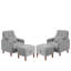 Upholstered Armchair with Footstool-709766313