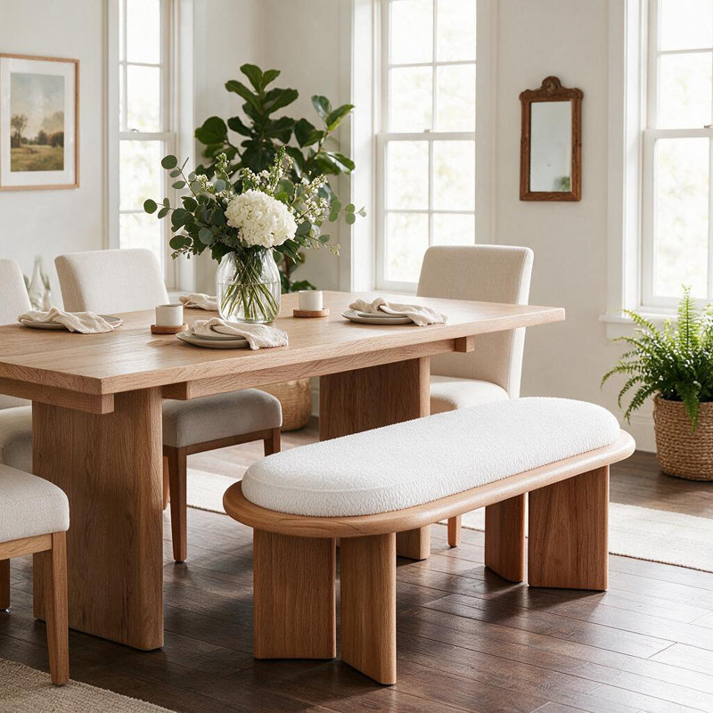 Banc de lit en bois massif de 119 cm (46,85 pouces) avec revêtement rembourré, idéal pour l'entrée, la salle à manger ou le couloir.