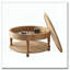 Table basse ronde avec rangement et compartiment caché, pieds de nivellement réglables