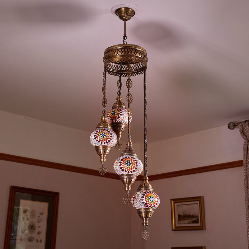 4 - Light Antique Bronze Cluster Pendant