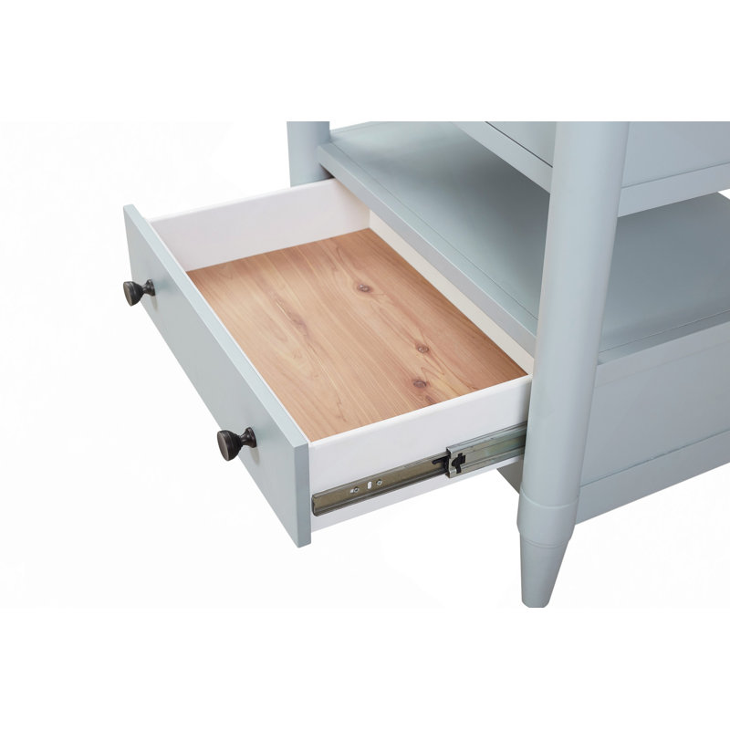 Table de chevet ouverte avec 2 tiroirs