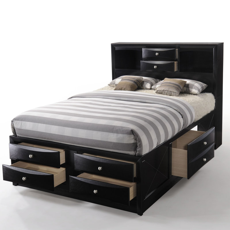 Crowson Storage Platform Bed, Queen, Black
