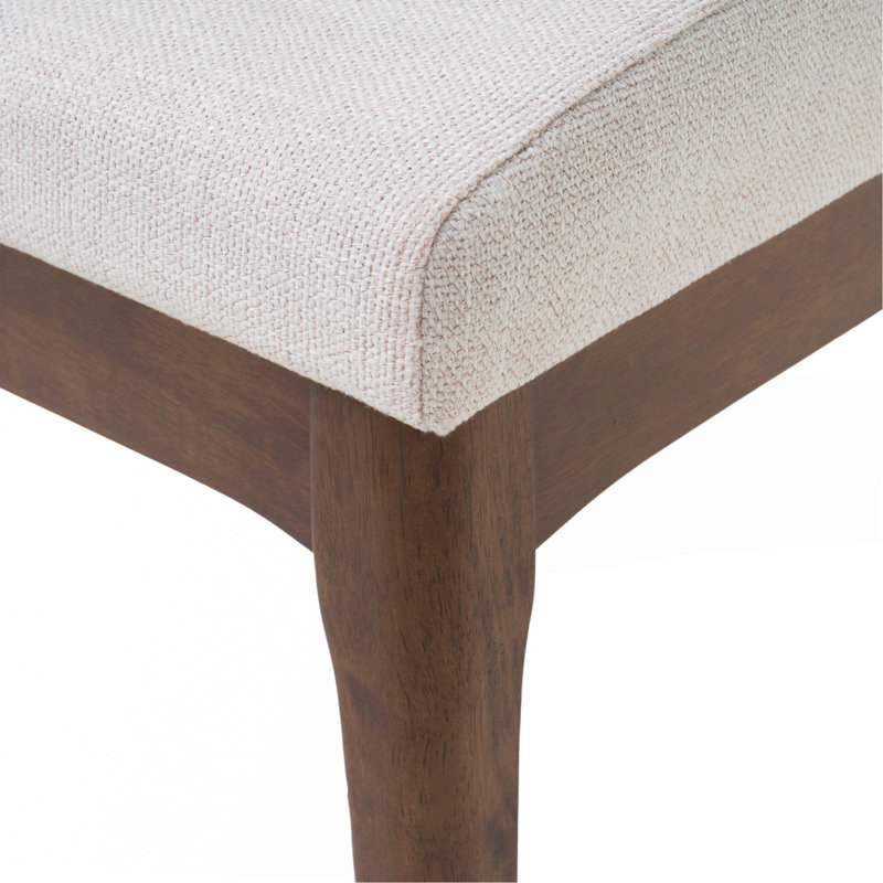 Ensemble de table de salle à manger 5 pièces avec une table à structure en bois massif et 4 chaises rembourrées pour la salle à manger (noyer et beige clair)