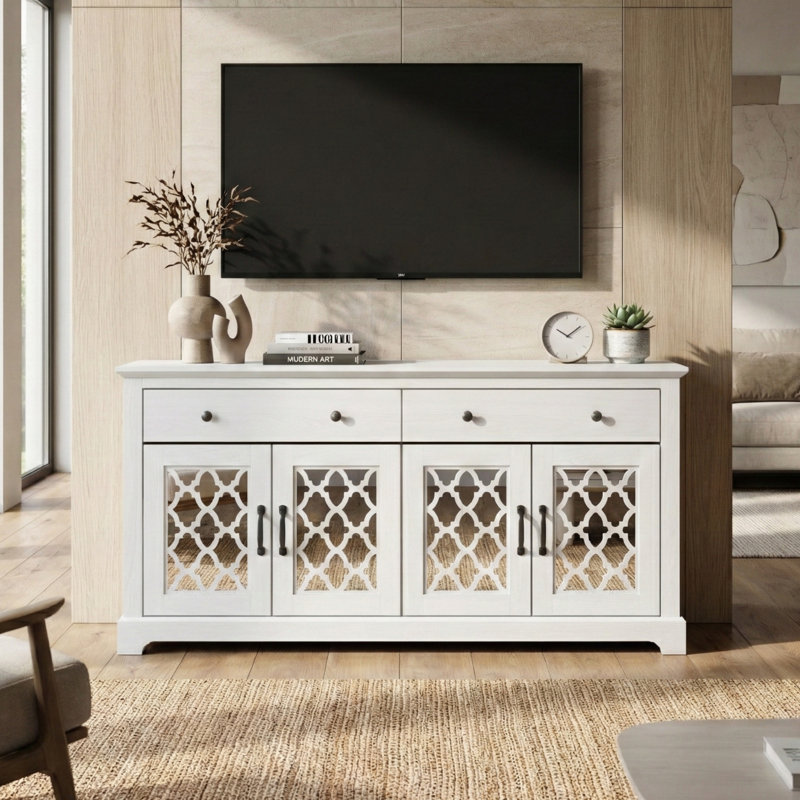 Buffet 2 tiroirs Chessani, Pearl White Oak, Moorish