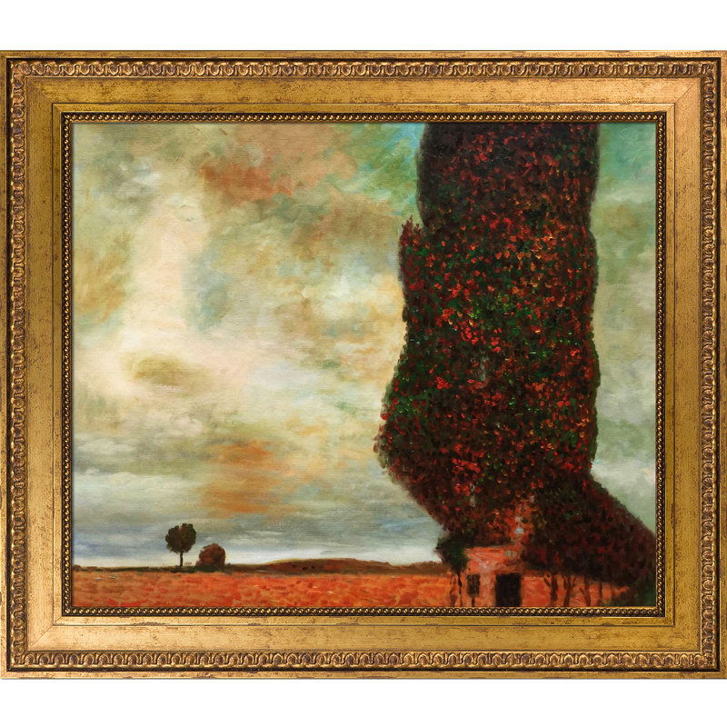 «High Poplar» par Gustav Klimt - Peinture sur toile encadrée, H 26 po x l 30 po x P 2 po, Très grand Versailles
