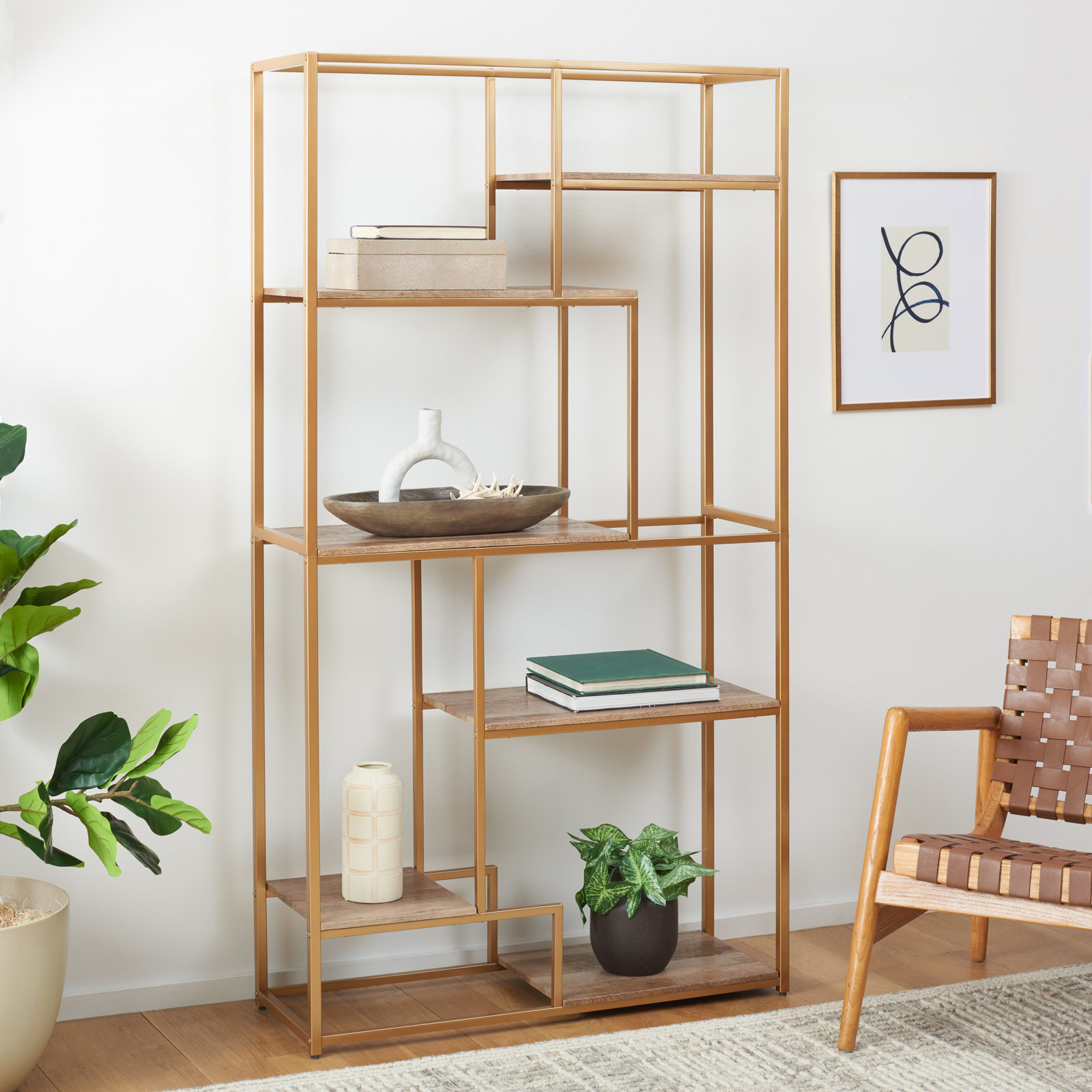 Keiden 13 " Bookcase, Gold