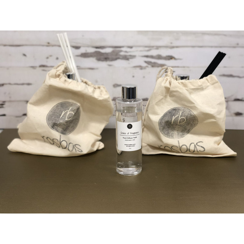 Ensemble de recharge de diffuseur égyptien pour parfum de roseau - 6 oz, 5 bâtonnets blancs, parfum de maison durable, Blanc