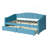 Upholstered Daybed Twin Size With Two Drawers And Wood Slat  ,Blue-1901431475