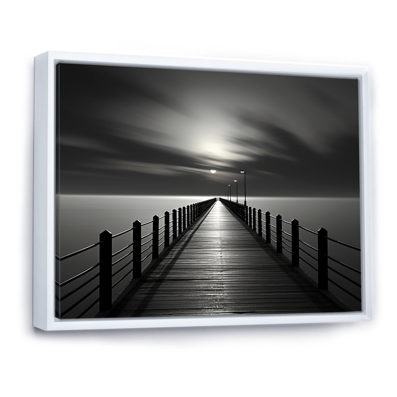 «Bridge To Nowhere Scenery III», reproduction sur toile, H 24 po x l 32 po x P 1 po, Cadre flottant blanc