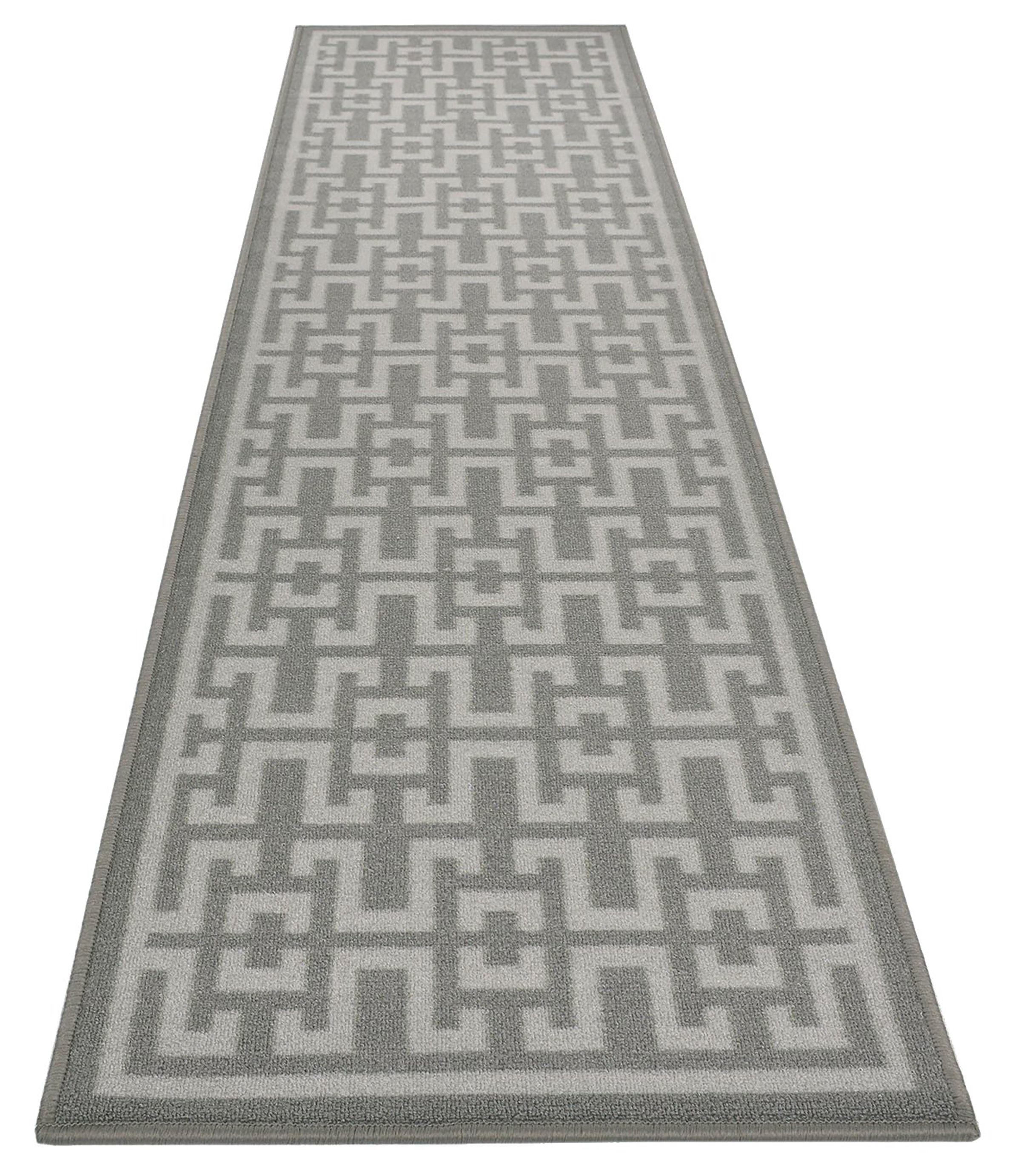 Mercer41 Greek Key All Over Slip Resistant Low Pile Runner Rug