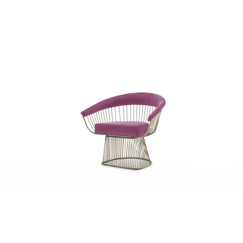 Fauteuil demi-tonneau en velours 37,01 po Amado, Mauve