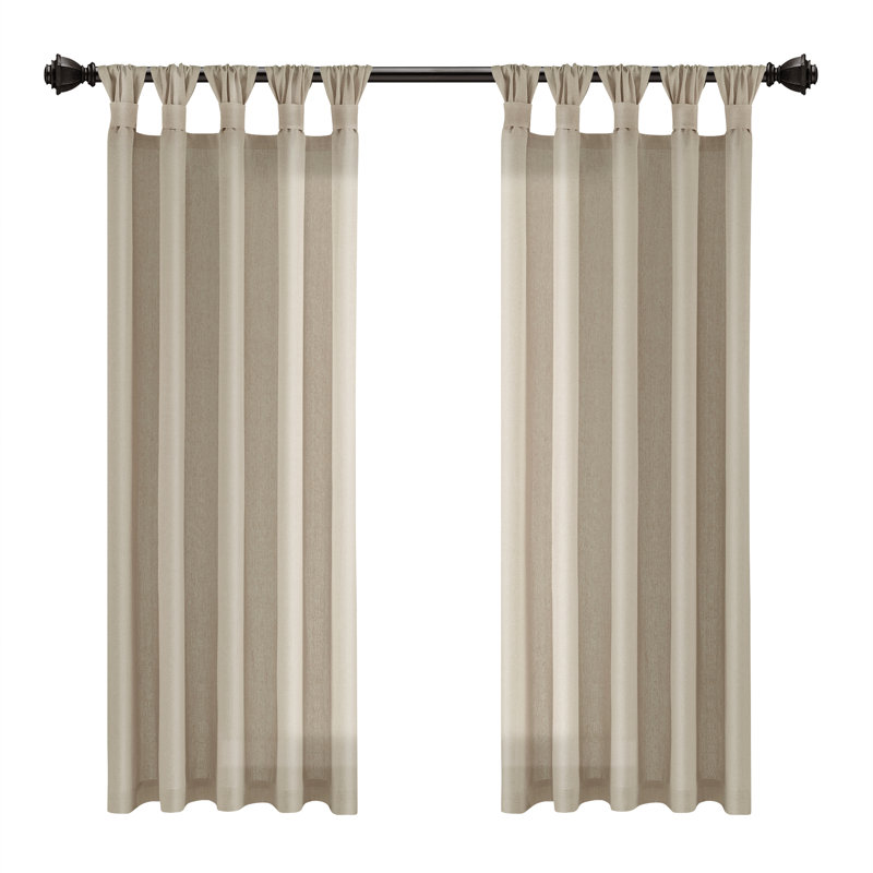 Paire de rideaux en toile de jute, L 45 po x L 63 po, Lin foncé