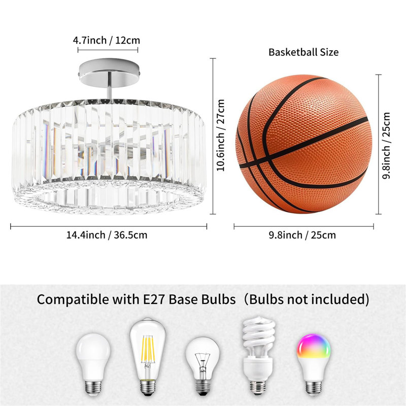 Crystal Semi Flush Mount