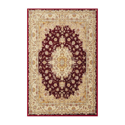 Tapis traditionnel rouge / ivoire Gurveen
