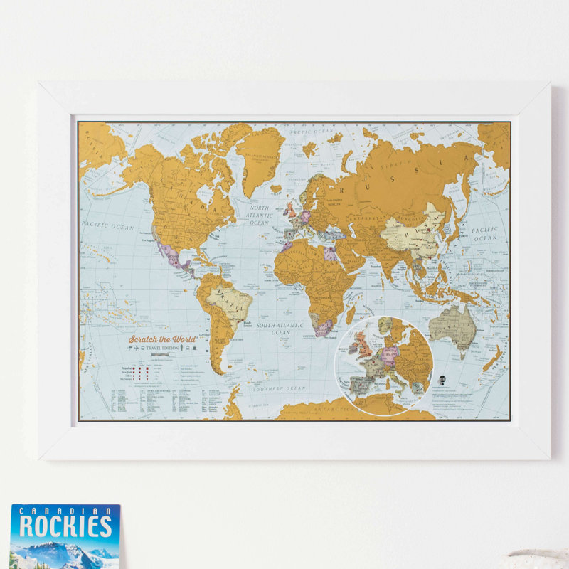 Scratch The World?? Travel Edition Map - Single Picture Frame Print