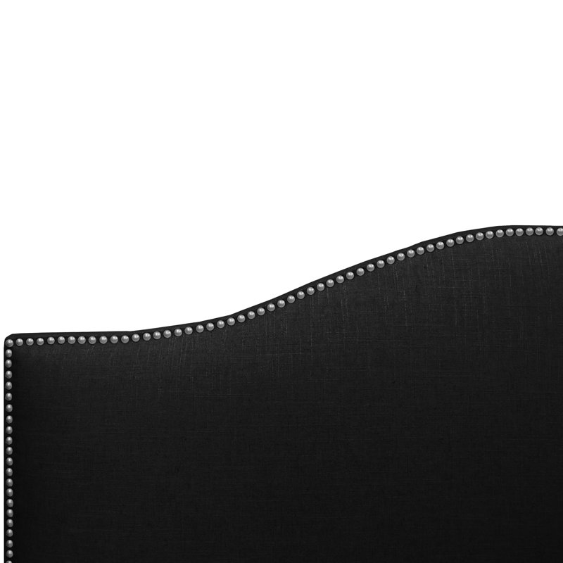 Regil Upholstered Headboard, Full, Classic Black Linen