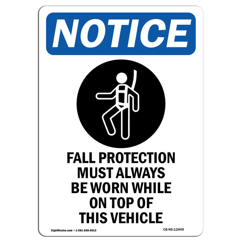 Fall Protection Must Sign with Symbol