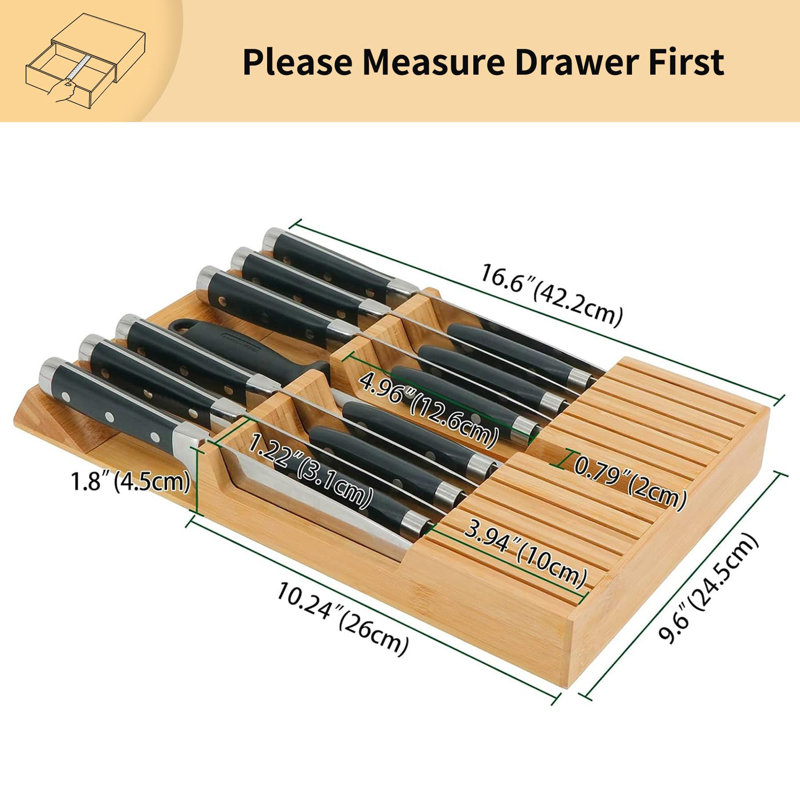 TAKKUI 12 Slot Drawer Knife Block